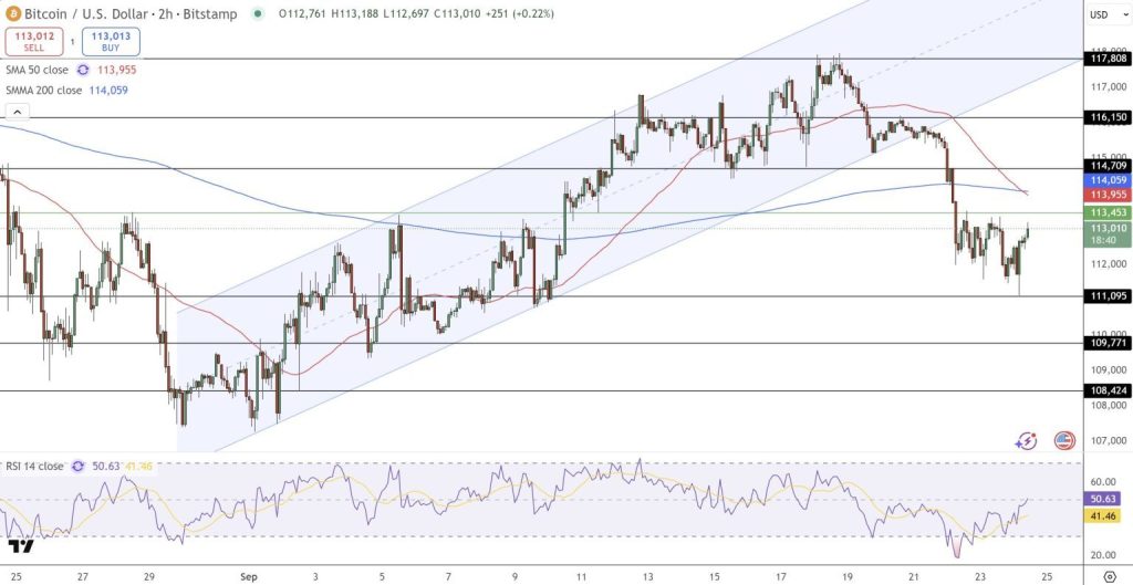 Gráfico do Bitcoin (BTC) no TradingView