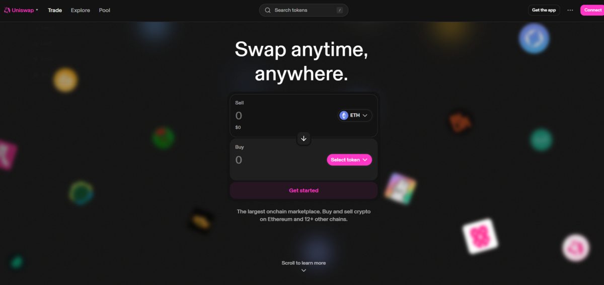 Uniswap Homepage