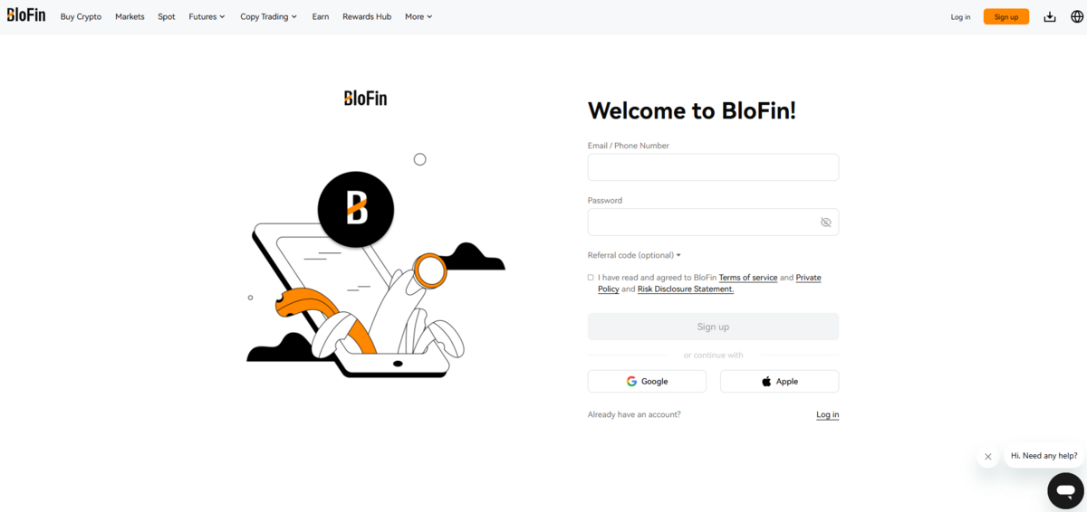 BloFin Homepage
