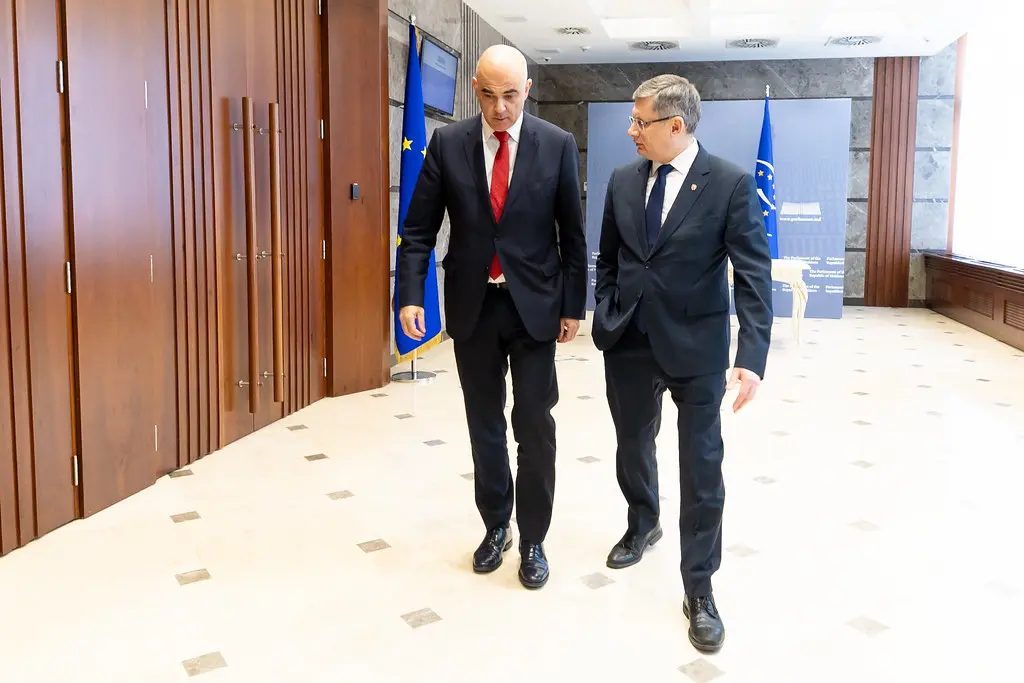 Alain Berset, Generalsekretär des Europarats, bei einem Treffen mit Igor Grosu.