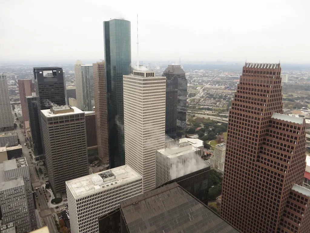 Stadtansicht von Houston, Texas, mit dem JPMorgan Chase Tower