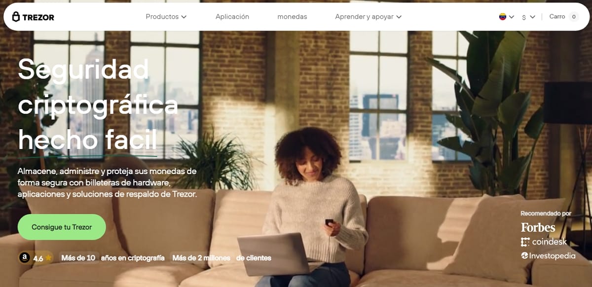 Trezor: Cartera de almacenamiento en frío más segura
