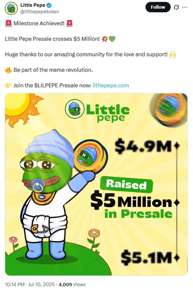 LILPEPE supera 5 millones