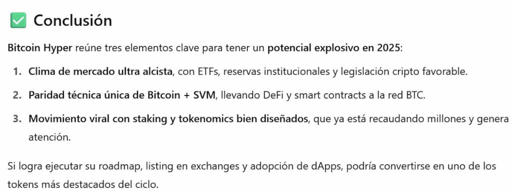 La IA ChatGPT pone en primer lugar de la lista a Bitcoin Hyper