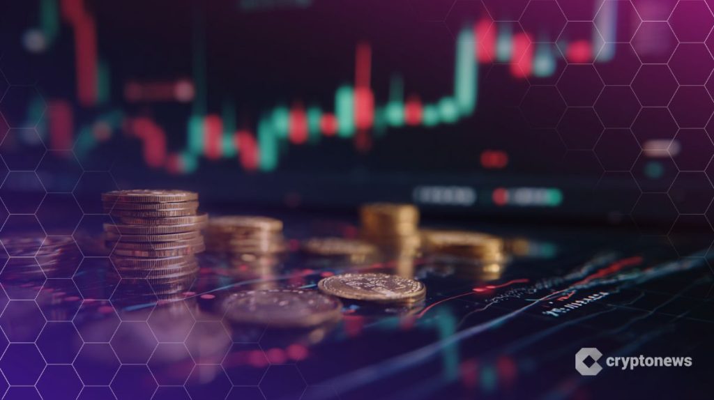 Nasdaq kuvituksena pörssikäyrä ja kolikkokasa
