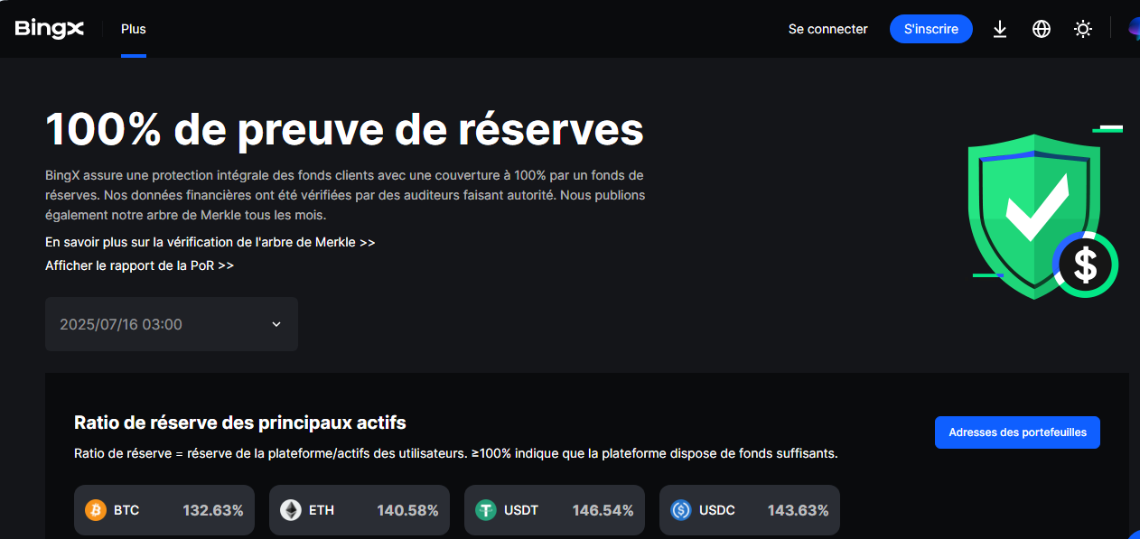 Preuve de réserves