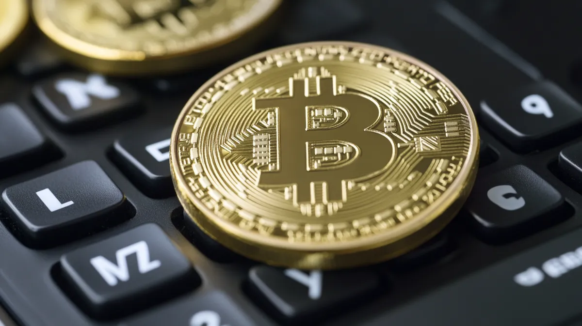 黒いキーボードの上にあるビットコイン