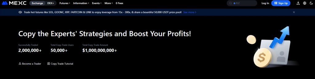 MEXc copy trading platform