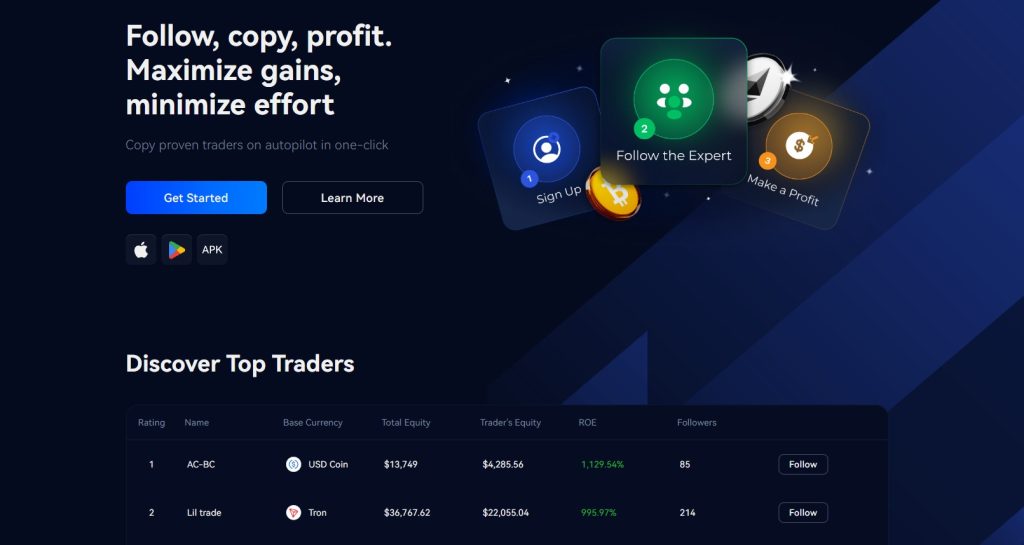 Beste copy trading platform qua kosten, Margex