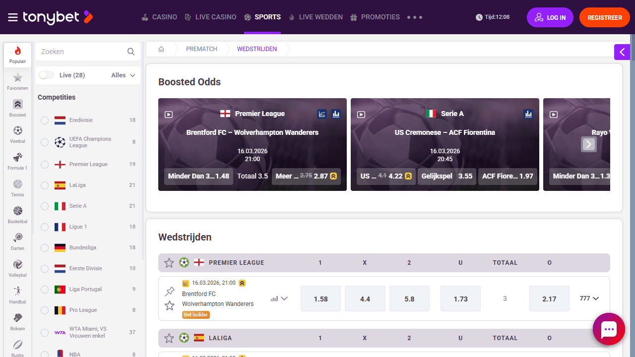 tonybetsport bookmaker zonder cruks boosted odds interface