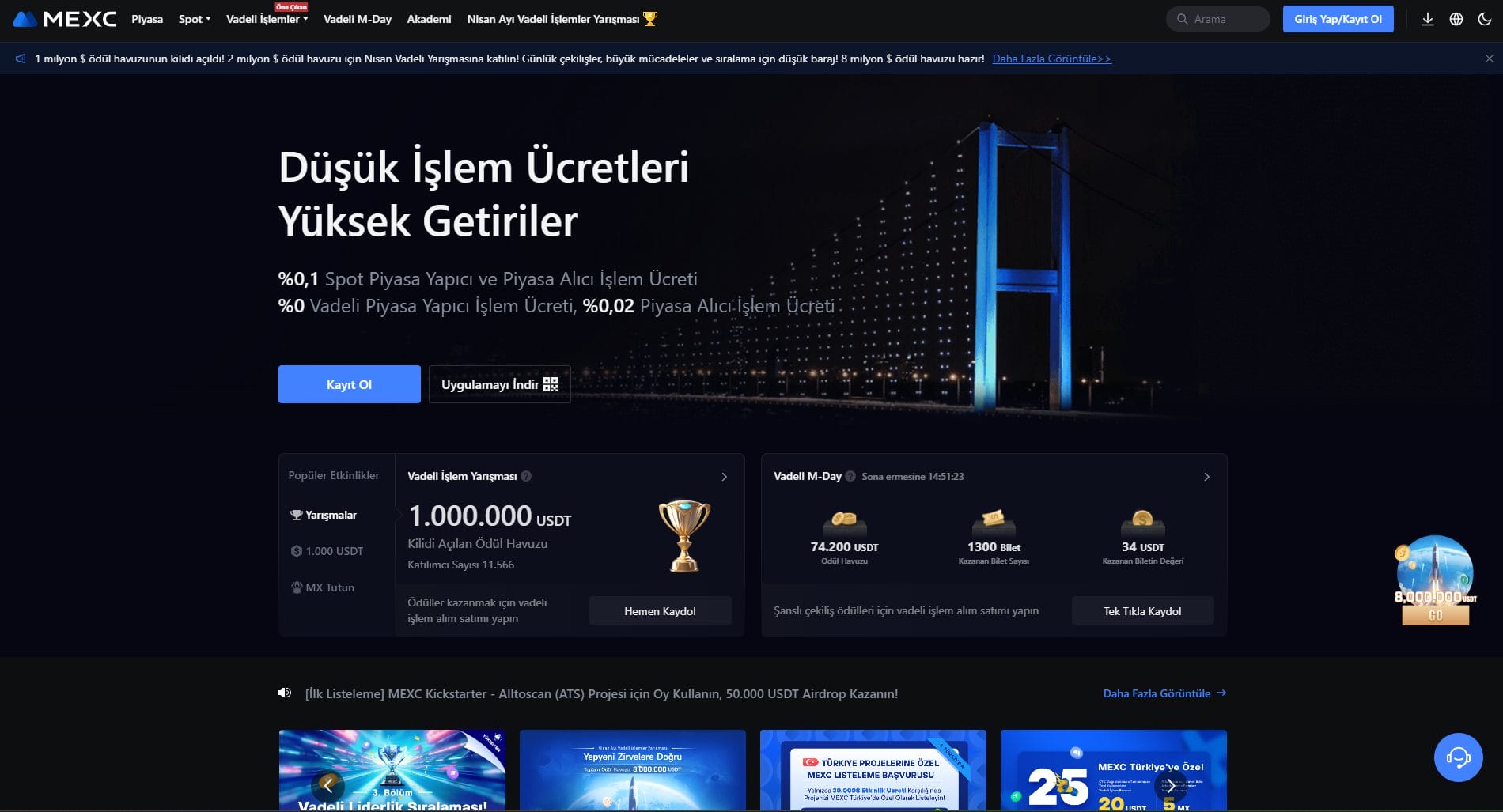 MEXC - en iyi kripto birikim hesapları