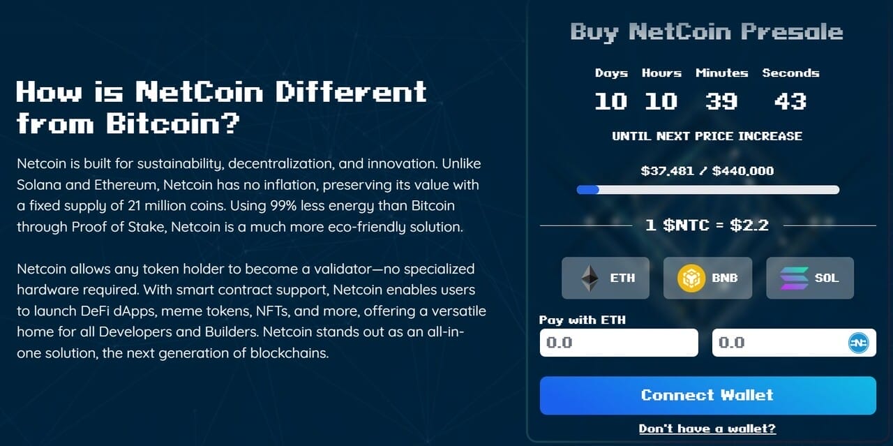 Netcoin web sitesi