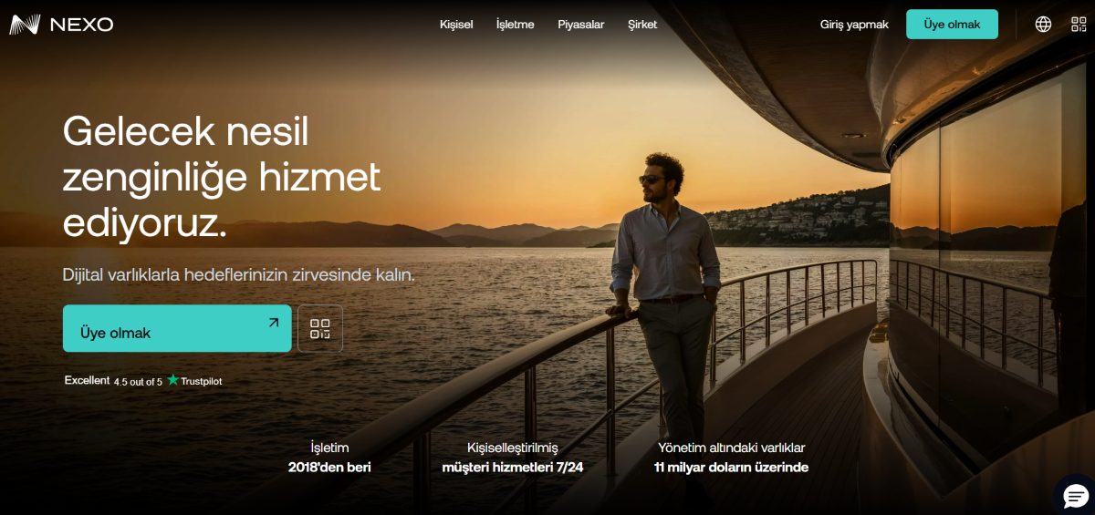 nexo - bitcoin hesabı