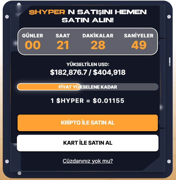 Bitcoin Hyper Ön Satışı