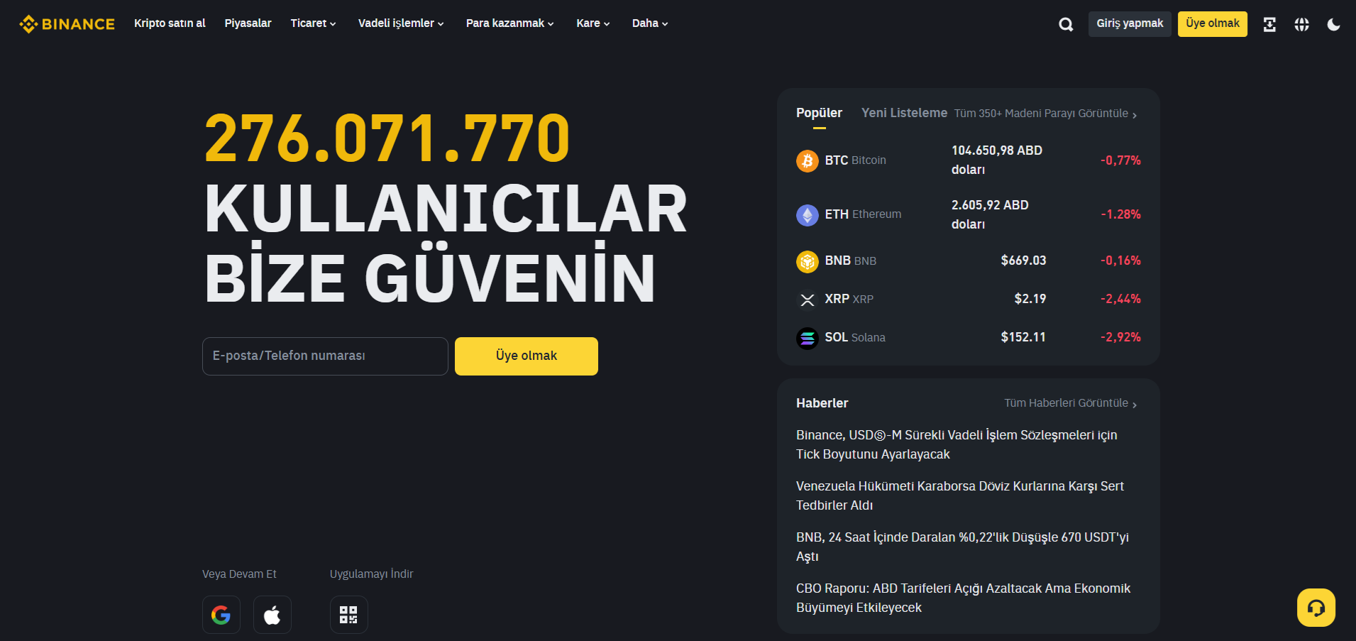 En yüksek hacimli kripto borsası Binance'da kredi kartı ile kripto para satın alma rehberi