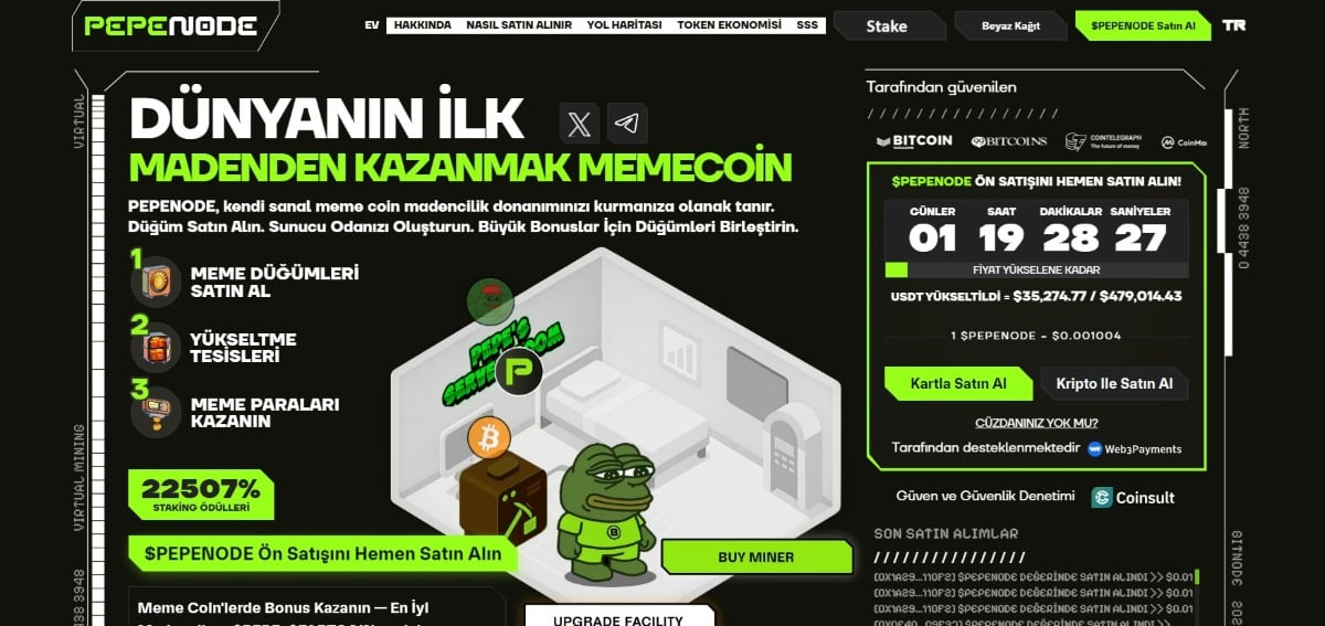 PepeNode – Virtual Mining ile Geleceğin En İyi Coinleri Arasında Dikkat Çeken Yeni Proje