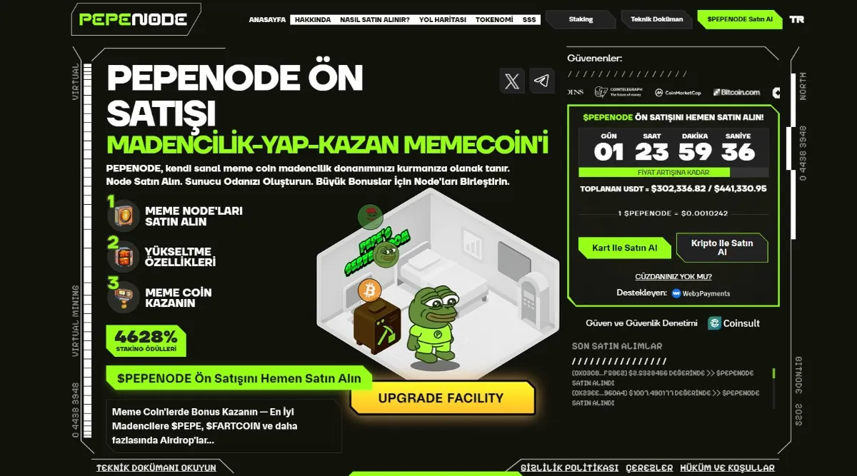 OKX listelenecek coinler - PEPENODE (PEPENODE) – Oyunlaştırılmış Meme-Coin Madencilik Platformu