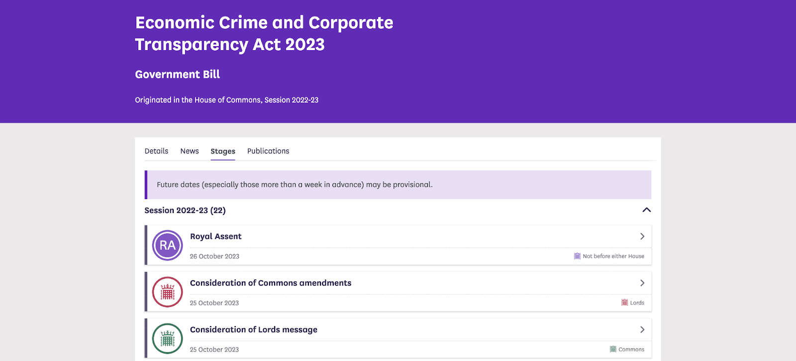 UK’s Parliament Bill
