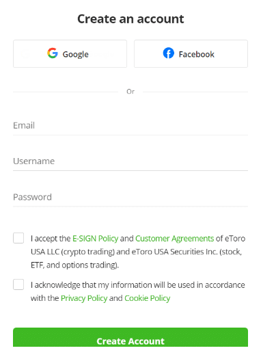 etoro create account