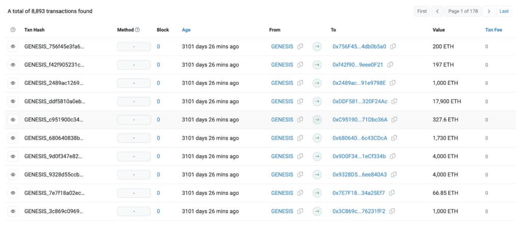 ethereum genesis block
