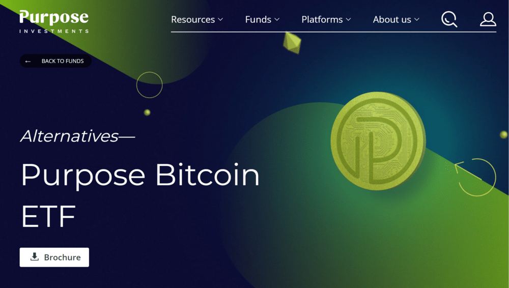 Purpose Bitcoin ETF Canada