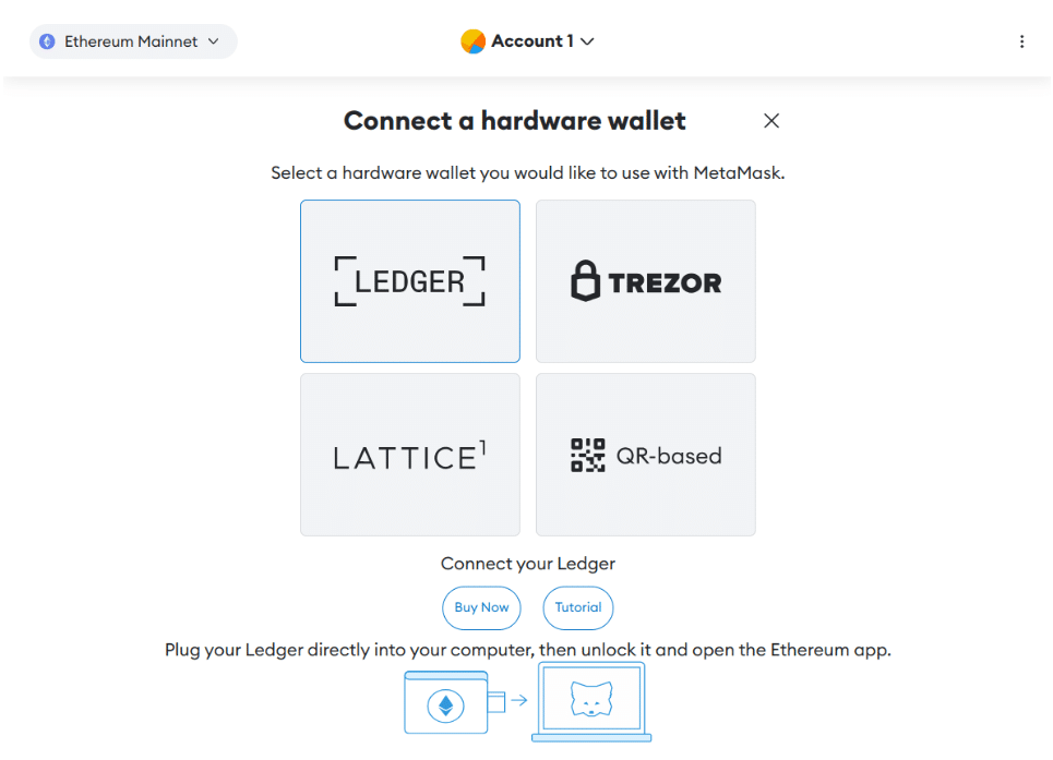 metamask connect ledger