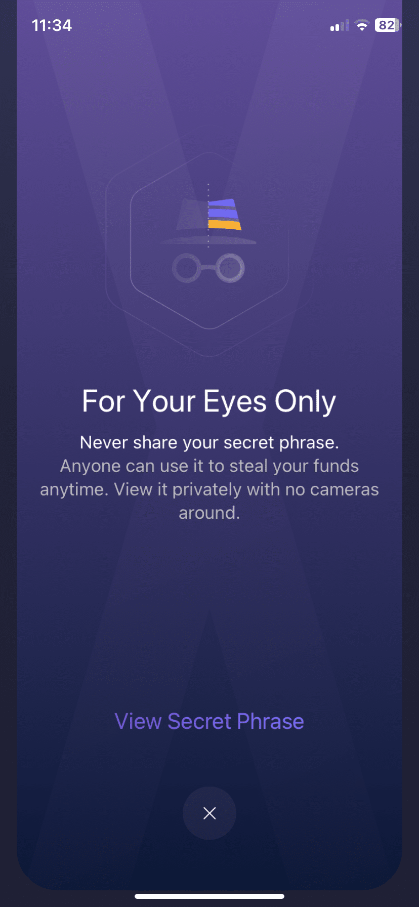 viewing your recovery phrase 
