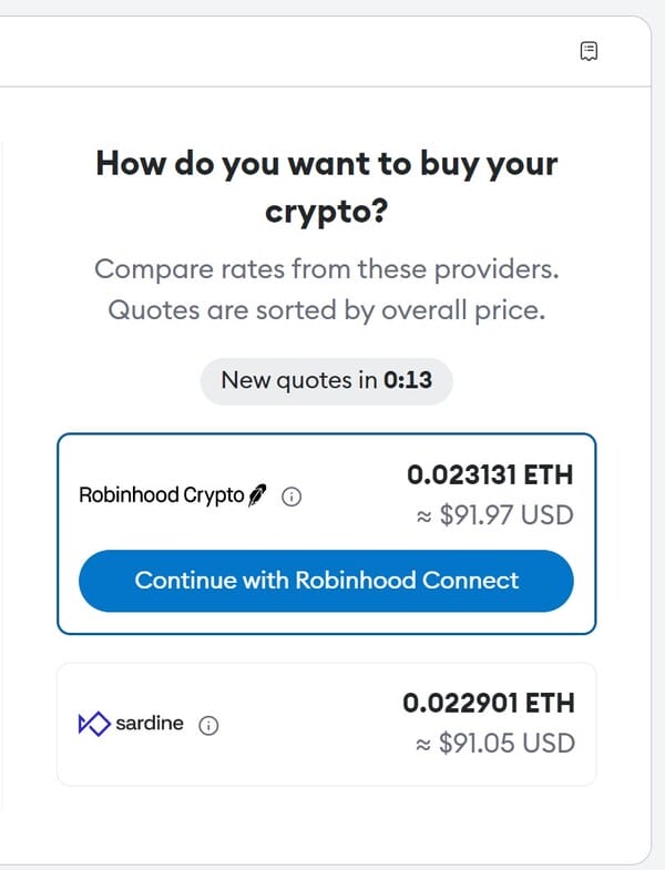 metamask crypto providers