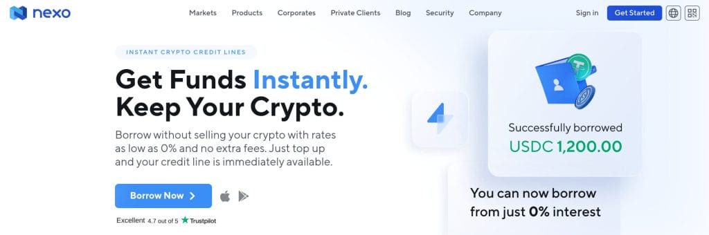 nexo crypto lending platform