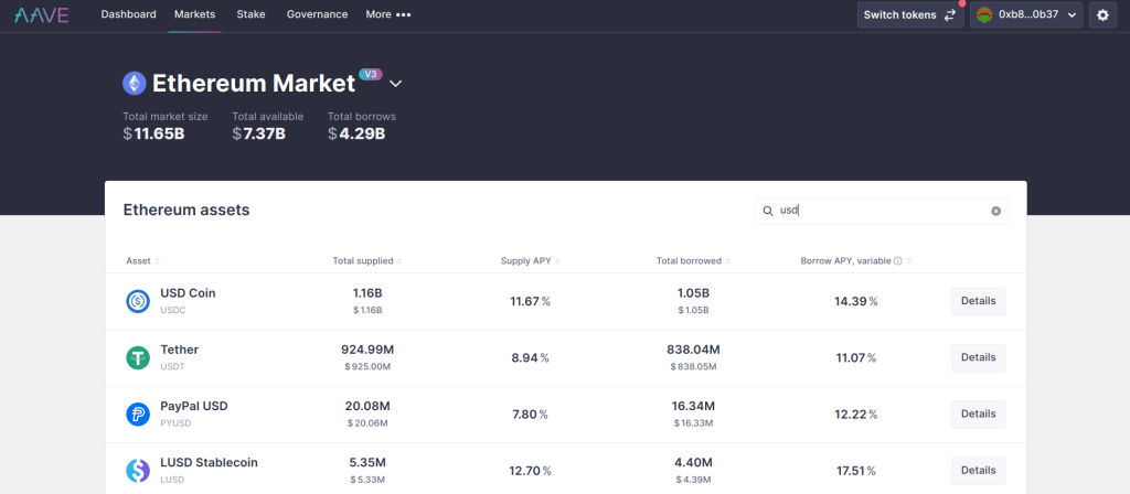aave borrow stablecoins