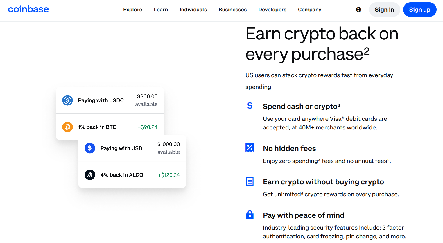 coinbase crypto rewards card
