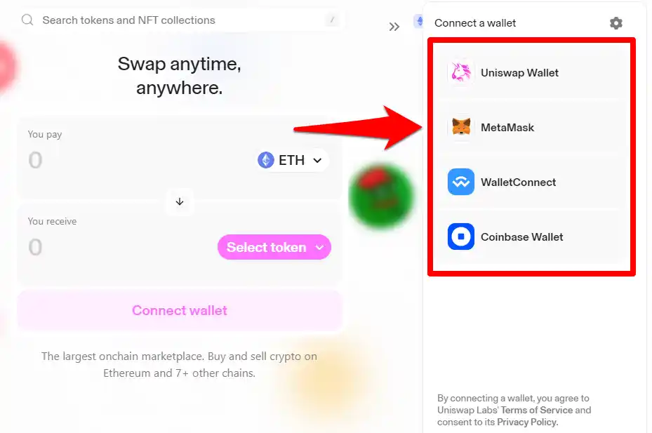How to link Metamask to Uniswap: Step 3