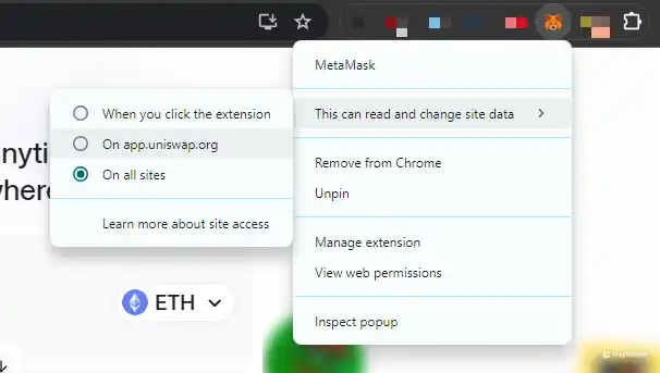How to link Metamask to Uniswap: Step 5