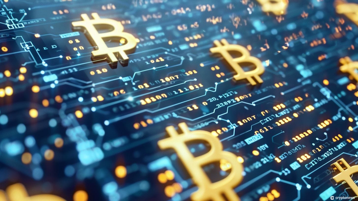 Blockchain technology integrated with bitcoin's logo symbolizing Edward Snowden's concerns with bitcoin privacy in light of the U.S. crackdown on crypto mixers.