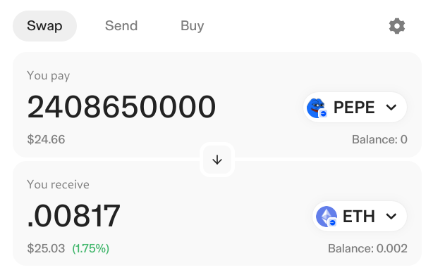 pepe base positive slippage