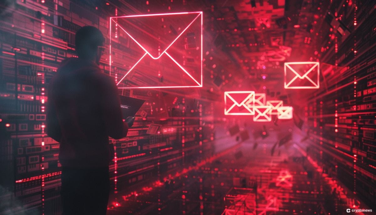 An image of a hacker sending messages.
