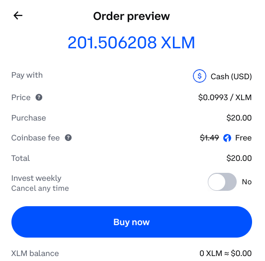 coinbase order preview