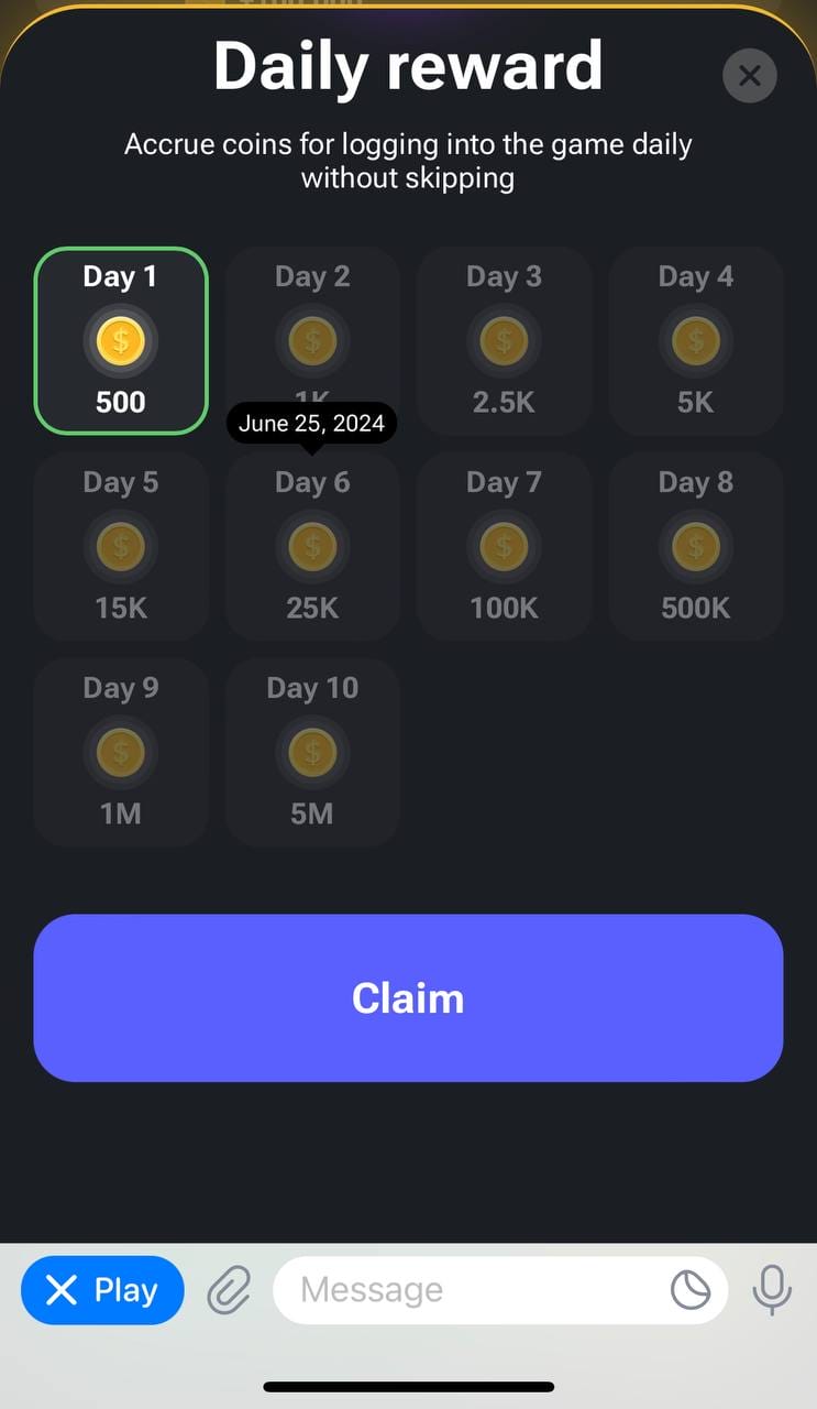 Hamster Kombat daily rewards