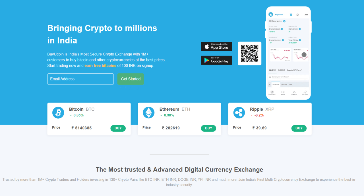 Image of BuyUcoin Homepage
