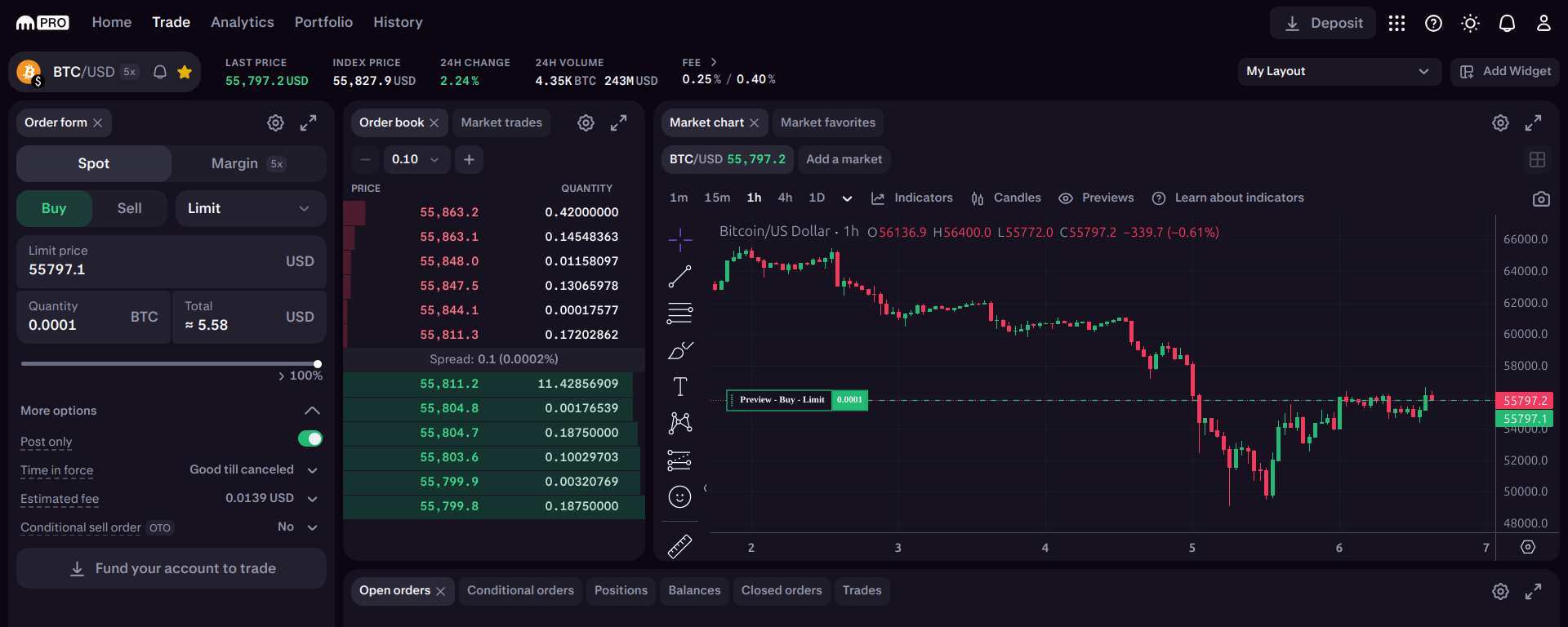 kraken trading screen
