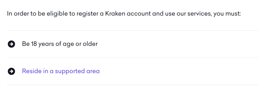 kraken minimum age