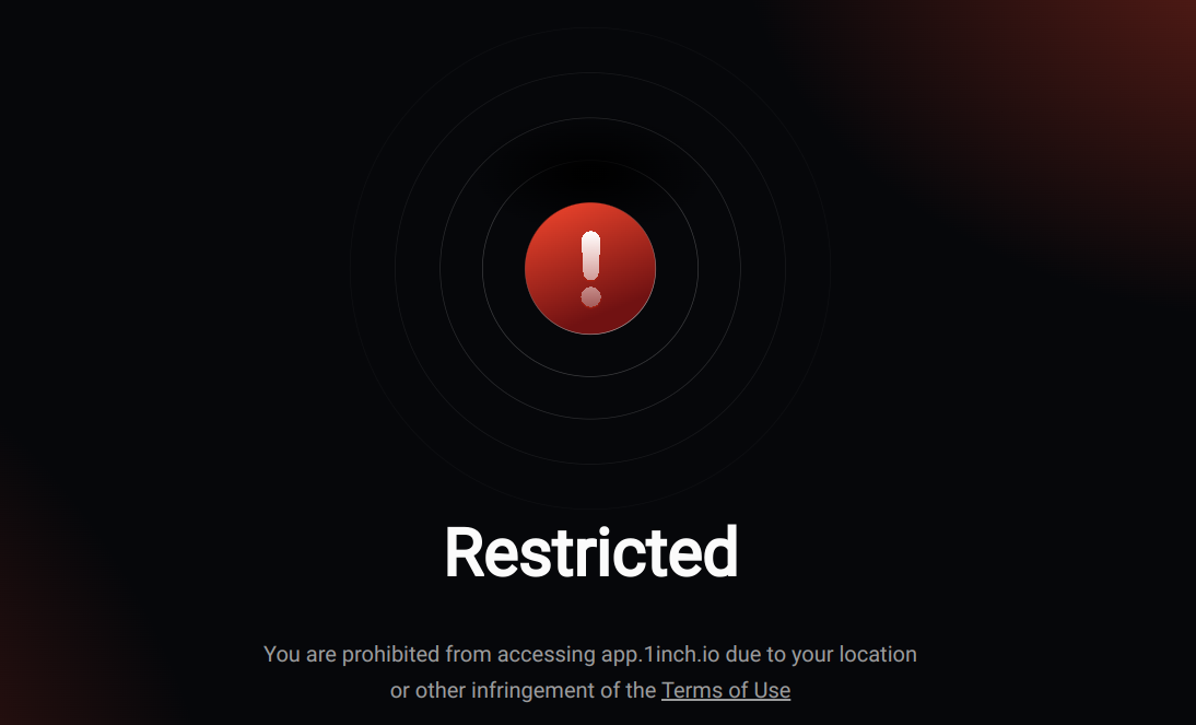 1inch geo restriction