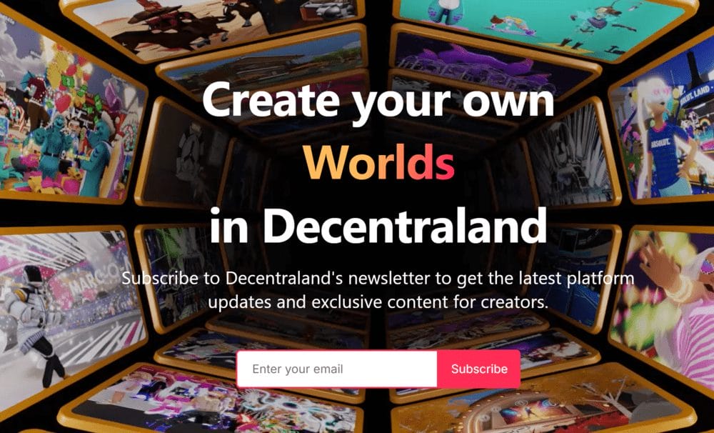Decentraland Create Your Own Worlds