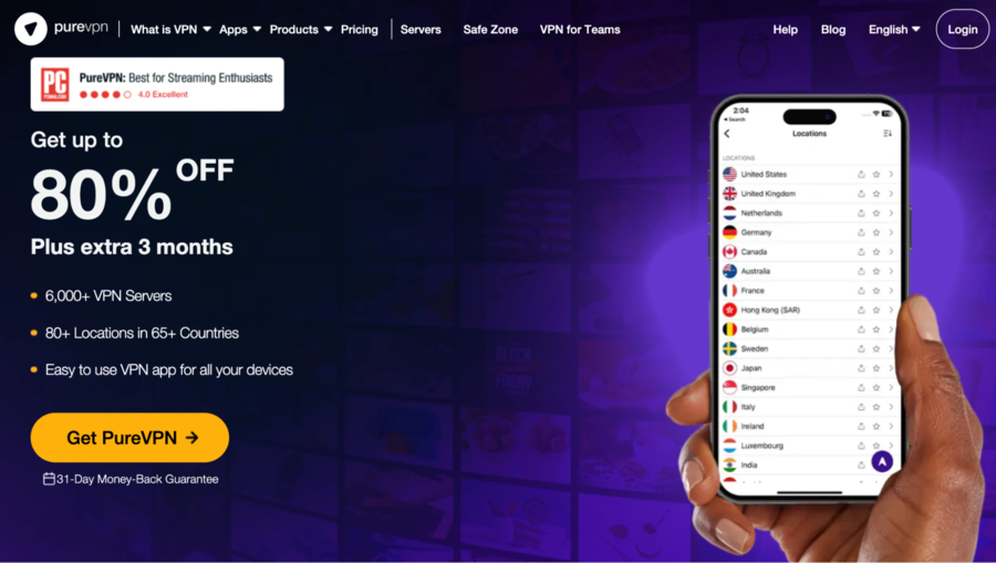 PureVPN is constantly running amazing deals, offering up to 80% off, and is one of the cheapest Binance VPNs!