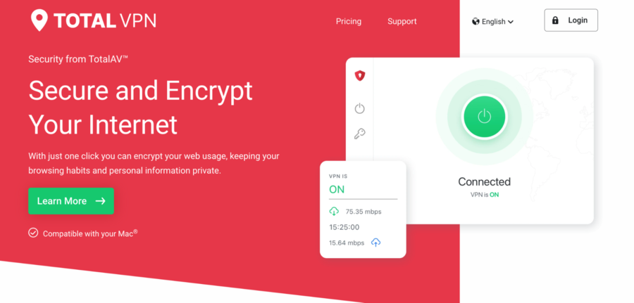 TotalVPN encrypts your web traffic and effortlessly masks your actual location so you can always log in to Binance!
