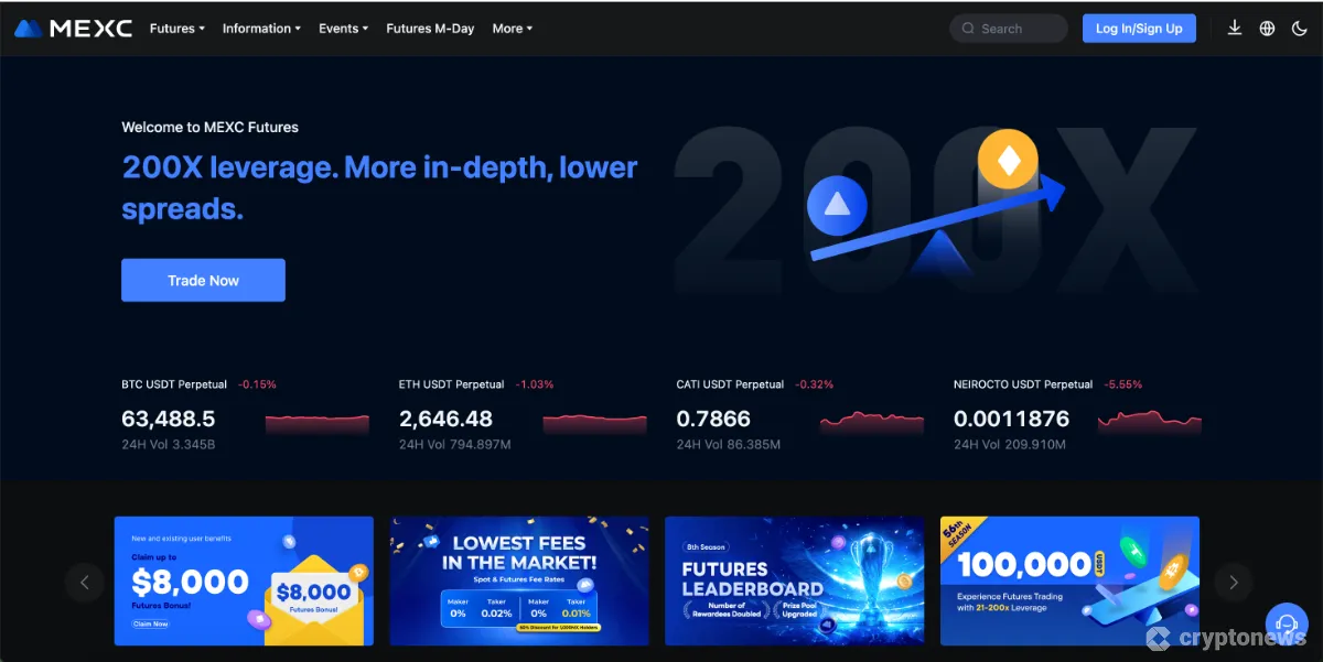 MECX homepage screenshot