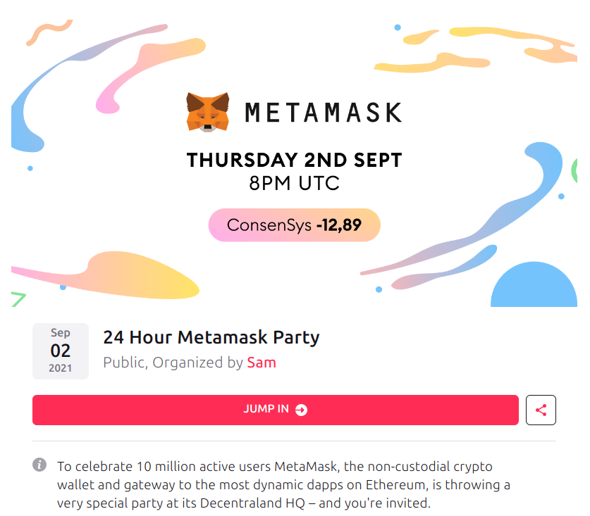 metamask decentraland poap