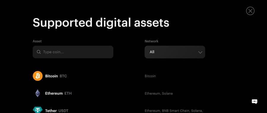 Tangem Wallet supports over 6,000 cryptocurrencies across 70 networks. 