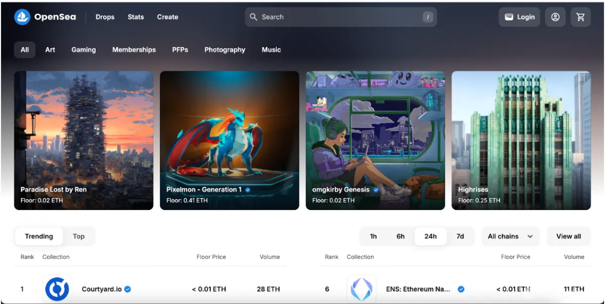 OpenSea Screenshot