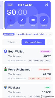 best wallet upcoming tokens tab